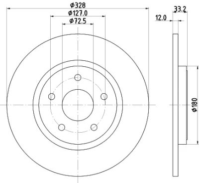 8DD 355 125-311 BEHR/HELLA/PAGID Тормозной диск