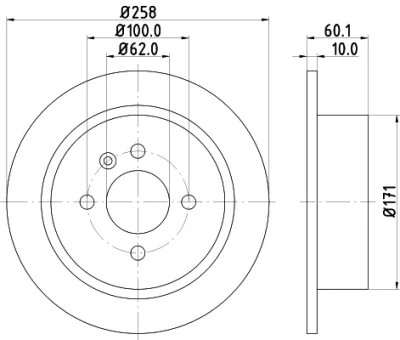 8DD 355 126-012 BEHR/HELLA/PAGID Тормозной диск