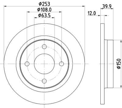8DD 355 126-611 BEHR/HELLA/PAGID Тормозной диск