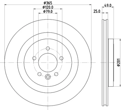 8DD 355 126-641 BEHR/HELLA/PAGID Тормозной диск