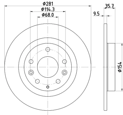 8DD 355 126-711 BEHR/HELLA/PAGID Тормозной диск