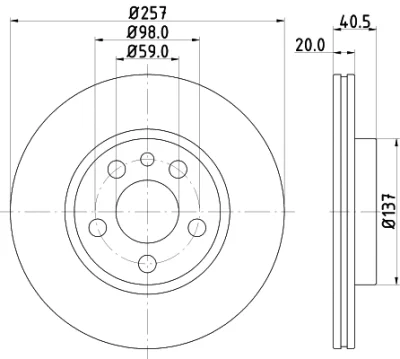 8DD 355 127-341 BEHR/HELLA/PAGID Тормозной диск