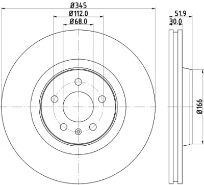 8DD 355 129-221 BEHR/HELLA/PAGID Тормозной диск