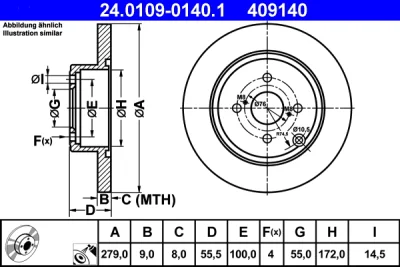 24.0109-0140.1 ATE Тормозной диск