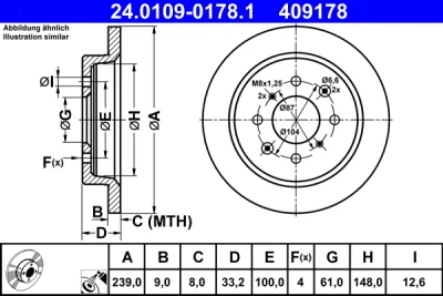 24.0109-0178.1 ATE Тормозной диск