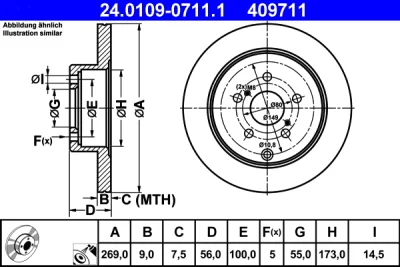 24.0109-0711.1 ATE Тормозной диск