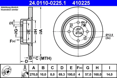 24.0110-0225.1 ATE Тормозной диск