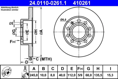 Тормозной диск ATE 24.0110-0261.1
