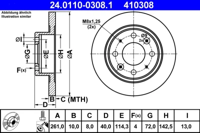 Тормозной диск ATE 24.0110-0308.1