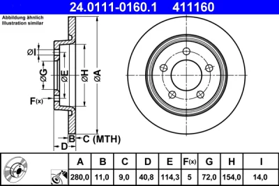 24.0111-0160.1 ATE Тормозной диск