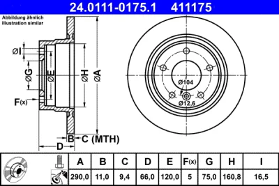 24.0111-0175.1 ATE Тормозной диск