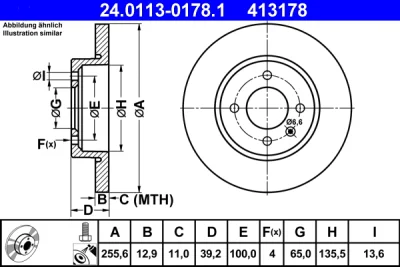Тормозной диск ATE 24.0113-0178.1