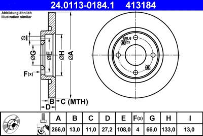 Тормозной диск ATE 24.0113-0184.1