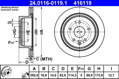 Тормозной диск ATE 24.0116-0119.1
