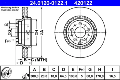 24.0120-0122.1 ATE Тормозной диск