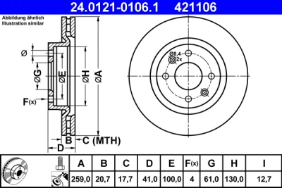 24.0121-0106.1 ATE Тормозной диск