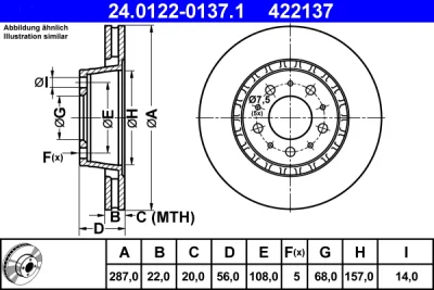 Тормозной диск ATE 24.0122-0137.1