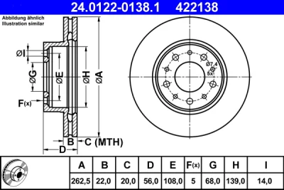 Тормозной диск ATE 24.0122-0138.1