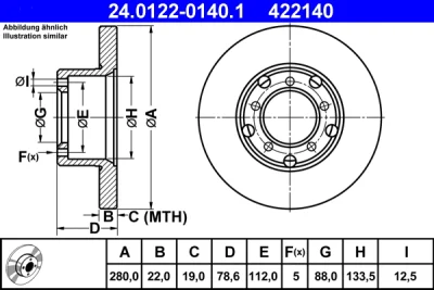 Тормозной диск ATE 24.0122-0140.1
