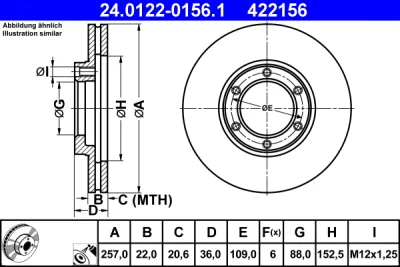 24.0122-0156.1 ATE Тормозной диск