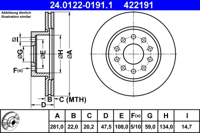 Тормозной диск ATE 24.0122-0191.1