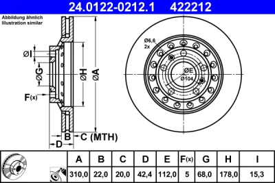 24.0122-0212.1 ATE Тормозной диск