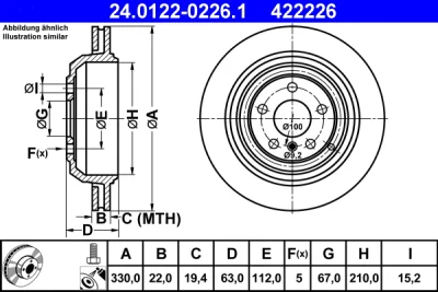 24.0122-0226.1 ATE Тормозной диск
