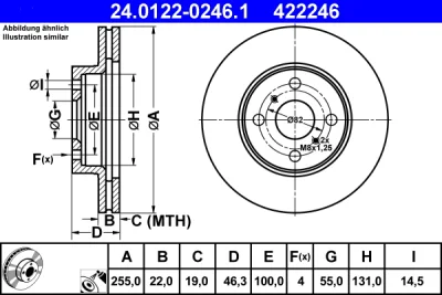 Тормозной диск ATE 24.0122-0246.1