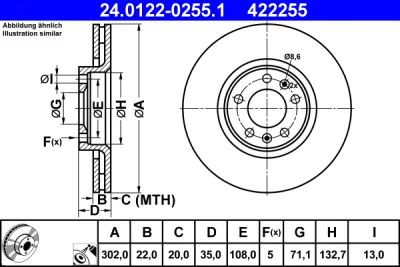 24.0122-0255.1 ATE Тормозной диск