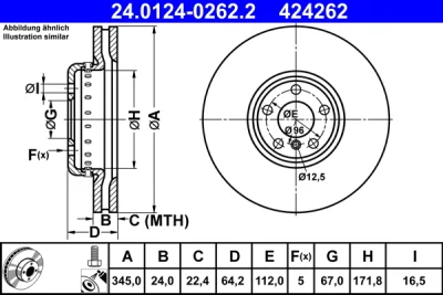 24.0124-0262.2 ATE Тормозной диск