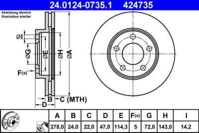 Тормозной диск ATE 24.0124-0735.1