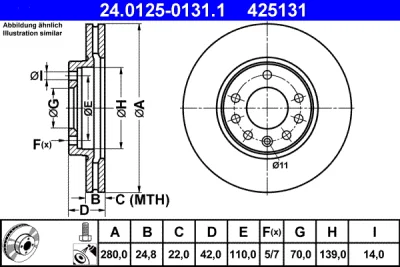 Тормозной диск ATE 24.0125-0131.1