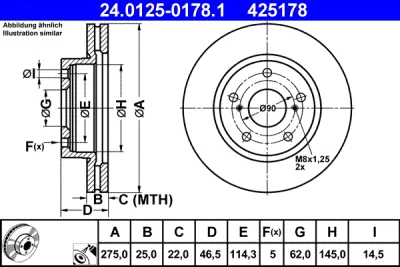 Тормозной диск ATE 24.0125-0178.1
