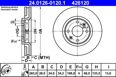 24.0126-0120.1 ATE Тормозной диск