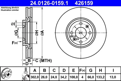 24.0126-0159.1 ATE Тормозной диск