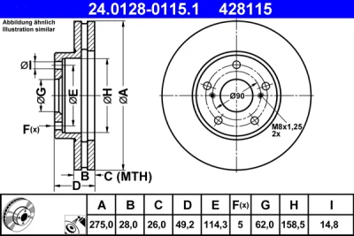 Тормозной диск ATE 24.0128-0115.1