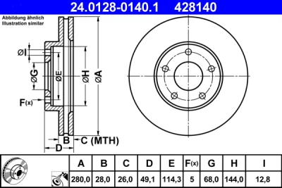 Тормозной диск ATE 24.0128-0140.1