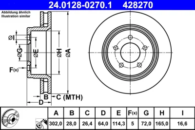 Тормозной диск ATE 24.0128-0270.1