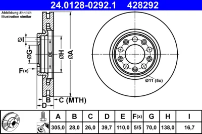 24.0128-0292.1 ATE Тормозной диск