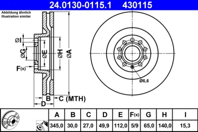 24.0130-0115.1 ATE Тормозной диск