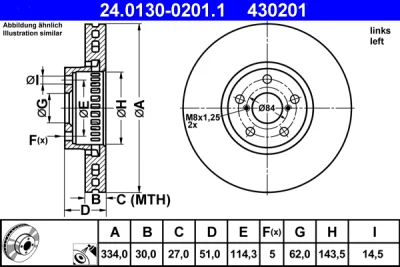 Тормозной диск ATE 24.0130-0201.1