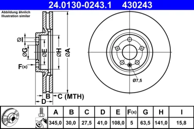 Тормозной диск ATE 24.0130-0243.1