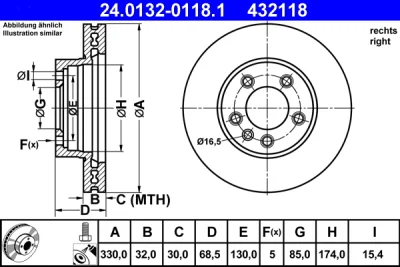 24.0132-0118.1 ATE Тормозной диск