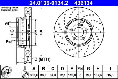 Тормозной диск ATE 24.0136-0134.2