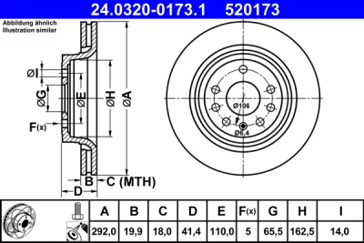 24.0320-0173.1 ATE Тормозной диск