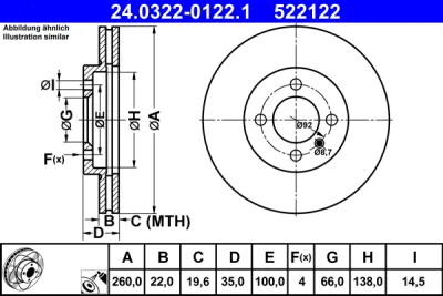 Тормозной диск ATE 24.0322-0122.1