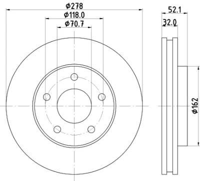 50233 BEHR/HELLA/PAGID Тормозной диск