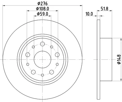 50249 BEHR/HELLA/PAGID Тормозной диск