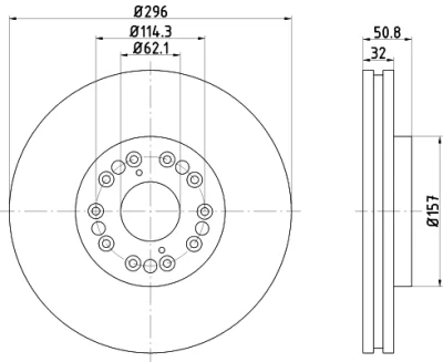 50340 BEHR/HELLA/PAGID Тормозной диск