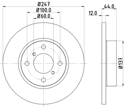 50357 BEHR/HELLA/PAGID Тормозной диск